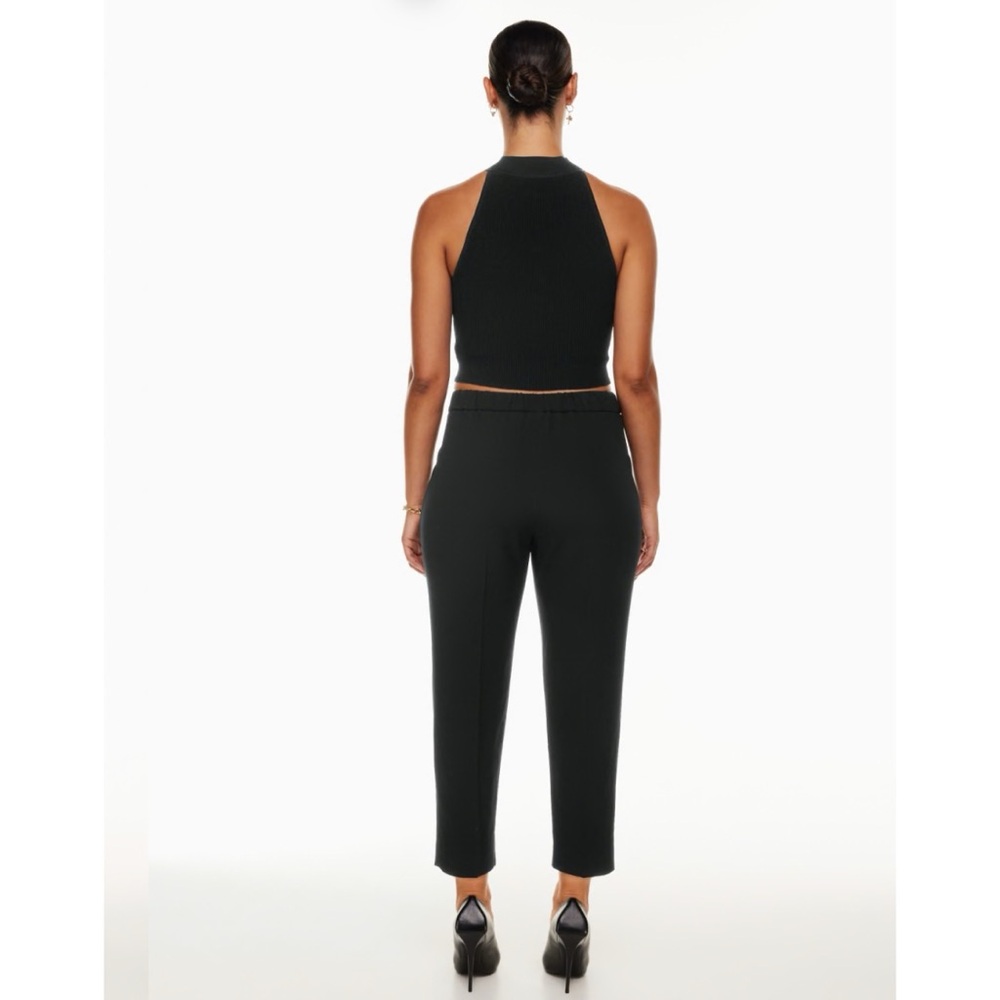 Aritzia Babaton Conan Cropped Pant Crepe Trousers Mid Rise Pull On Slim Leg - Picture 3 of 7
